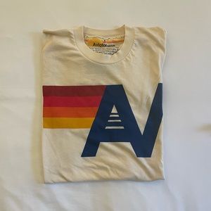 Aviator Nation logo crew neck tee in vintage white.